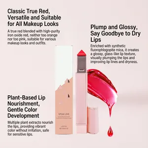 Dettaglio del balsamo labbra Speak Love True Red Lucky 05 con effetto lucido swatch
