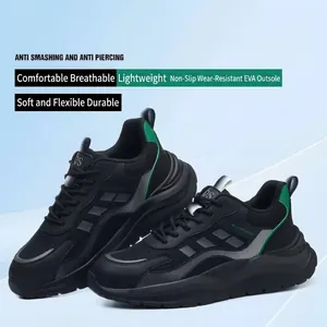 Scarpe antinfortunistiche traspiranti da uomo con punta in acciaio e suola rinforzata