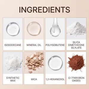 Detaillierte Inhaltsstoffe für matten Lippenkonturenstift mit Glimmer und Mineralöl.