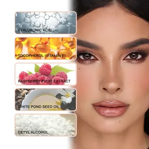 Natürliche Inhaltsstoffe für Peel-Off Lip Liner mit Vitamin E und Hyaluronsäure.