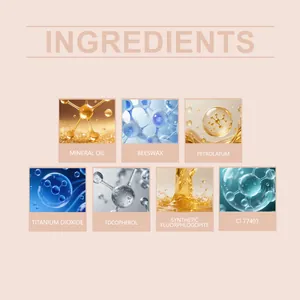 Detailoverzicht van de ingrediënten voor een gladde en langhoudende matte lippenstift