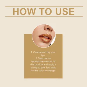 Anleitung für goldflockigen farbwechselnden feuchtigkeitsspendenden Lippenstift.
