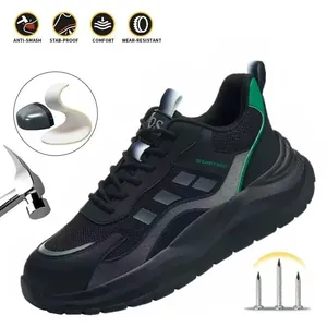 Scarpe antinfortunistiche leggere e traspiranti con punta in acciaio e antiperforazione.