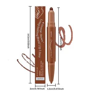 Detaillierte Maße des langanhaltenden orange-braunen Doppel-Lippenliners von zephoco