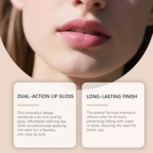 Detailopname van lipgloss met spiegeleffekt, hydraterende textuur en lange houdbaarheid.