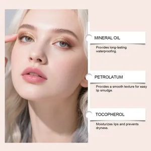 Detailed infographic of matte lipstick showing natural finish and moisturizing ingredients