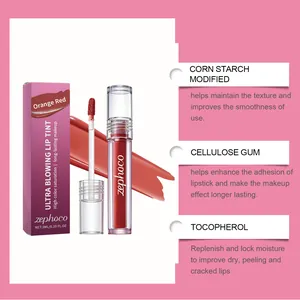 Info ingredienti per la tinta labbra zephoco arancione rosso con benefici del Tocoferolo.