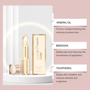 Detailed view of gold foil lipstick ingredients: Mineral Oil, Beeswax, and Tocopherol benefits