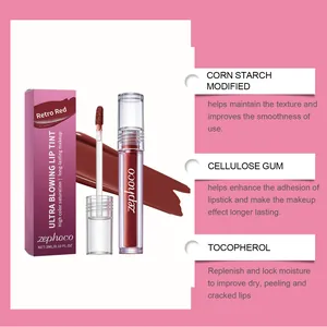 Tinta labbra Zephoco Retro Red con ingredienti nutrienti come Tocoferolo e Gomma di Cellulosa.