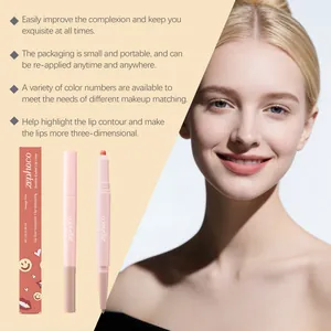 Detailansicht des zephoco doppelseitigen Lippenkonturen- und Concealerstifts in Orange Pink