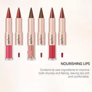 Voedende 2-in-1 lipgloss en lippenstift voor hydraterende spiegelachtige glans