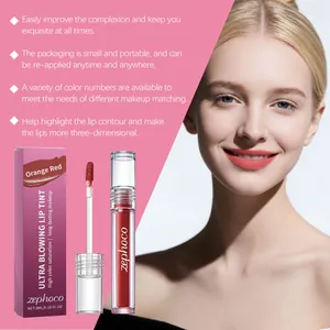 Zephoco Ultra Blowing Lip Tint in Orange Red con formula ad alta saturazione e lunga durata
