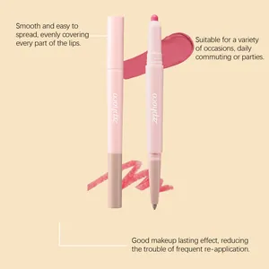 Detailansicht des doppelseitigen Lippenkonturenstifts und Concealers in zartem Rosérosa.