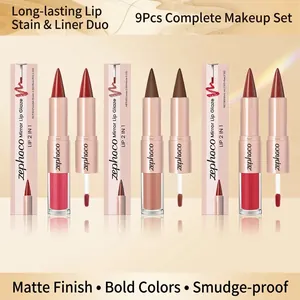 Zephoco Dubbelzijdige Spiegel Lipglazuur Serie Hydraterende Lippenstift En Glans Waterdichte Langhoudende Make-up Voor Vrouwen