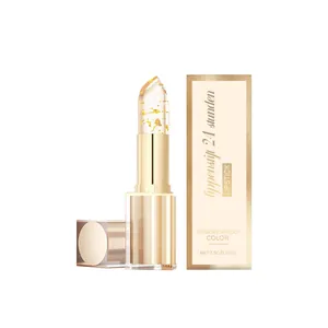 Long-lasting gold foil temperature changing moisturizing lipstick with transferproof formula