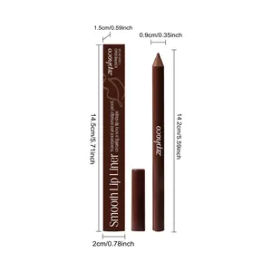 Detaillierte Größenangaben für Zephoco Espresso Lippenkonturenstift und Box in cm und Zoll