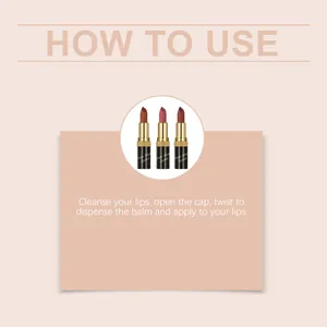 Guide d'utilisation du rouge à lèvres Matte Velvet avec étapes et nuances