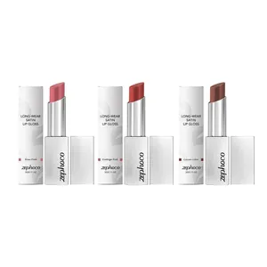 Zephoco Satin Lip Gloss Smooth Paste Moisturizing Lip Tint For Women Daily Makeup Rose Pink Cocoa Vintage Red Long Lasting Lip Glaze