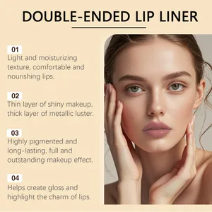 Detailansicht des matten Lippenkonturenstift-Effekts für natürliches 3D-Lippen-Make-up