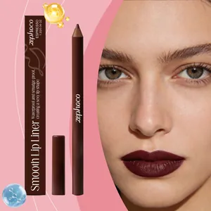 Makrodetail des wasserfesten Espresso-Lippenkonturenstifts und professionelles Make-up