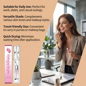 Zephoco hydrating long-lasting lip gloss in rose pink for office and daily makeup