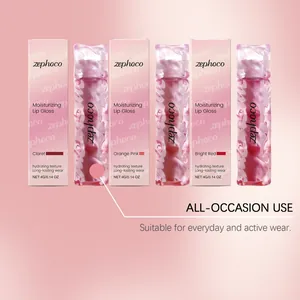 Trio di lucidalabbra idratanti Zephoco nelle tonalità claret, orange pink e bright red
