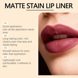 Detail eines matten Lippenkonturenstifts für präzise und langanhaltende Definition der Lippen