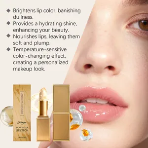 Barra de labios con láminas de oro que cambia de color para un acabado brillante