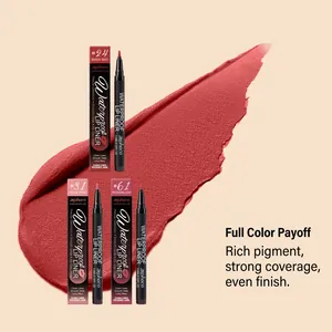 Zephoco wasserfeste flüssige Lippenkonturenstift-Kollektion mit satten Farbmustern
