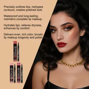 Zephoco wasserfestes Flüssig-Lippenkonturenstift-Set in drei matten Farben