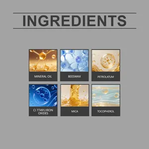 Detaillierte Inhaltsstoffliste mit Bienenwachs und Glimmer für matten Lippenstift
