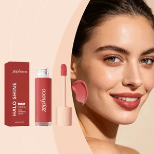 Zephoco Halo Shine Luminous Lip Gloss Moisturizing Shimmer Lip Glaze Long Lasting High Pigment Watery Lip Makeup For Women