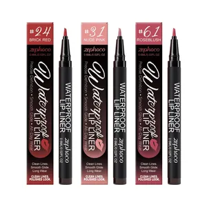 Zephoco Delineador de Labios Líquido Impermeabile Larga Duración Natural Pigmentado Contorno Preciso Maquillaje de Labios Pluma para Mujer Belleza Diaria