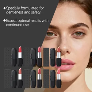 Matte Lippenstift-Kollektion mit diamantgeschliffenem schwarzem Gehäuse und Rosa-Tönen