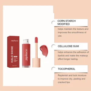 Detailed ingredient overview for luminous red lip glaze showing moisturizing benefits