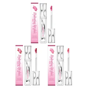 zephoco hydrating lip gloss trio in rose pink, reddish brown, and nude pink shades
