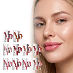 2-in-1 Glanzende Lipgloss Dubbele Kop Spiegeleffect Langdurig Hydraterend Niet-Plakkerige Vloeibare Lipglazuur Voor Dames Make-up