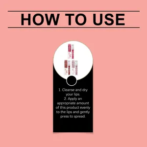 Instructional guide for zephoco Pearly Stay Lip Gloss application on lips.