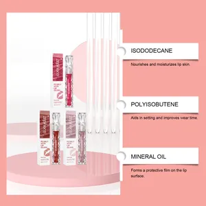 Zephoco pearly stay lip gloss set showing ingredients and moisturizing benefits