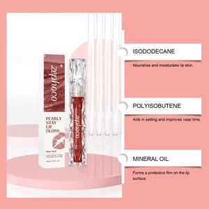 Detalle de ingredientes de brillo labial Zephoco rojo vino con isododecano y aceite mineral