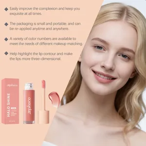 Zephoco Nude Pink Shimmer Lip Gloss for long-lasting luminous lips and smooth texture