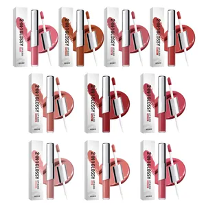 2-in-1 langhoudende glanzende lipgloss set in 10 tinten voor een stralend resultaat