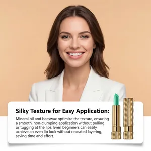 Detalle del lápiz labial de Zephoco que cambia de color con descripción de textura sedosa