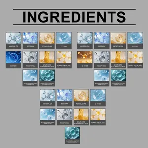 Detailed ingredient list for soft lip gloss featuring shea butter and jojoba oil.