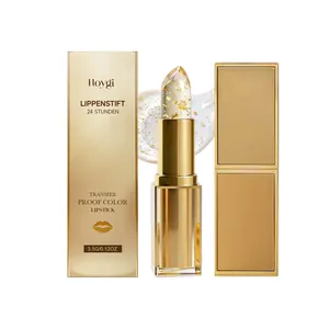 Balsamo labbra HOYGI con foglia d'oro, cangiante e idratante lucido.