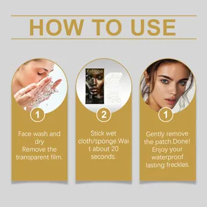 Detailed step-by-step guide on how to use EELHOPE glitter freckle makeup patches.
