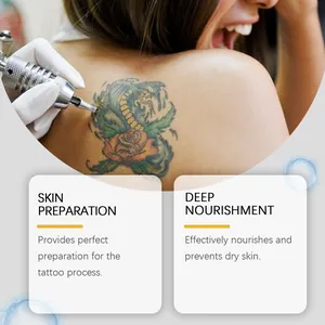 Detail showing skin preparation benefits of OCEAURA body care cream for tattoos