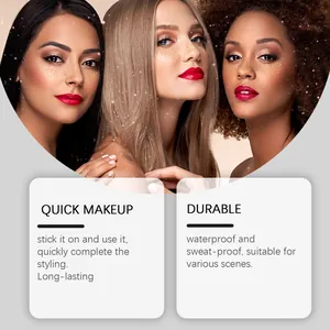 Close-up of three models wearing waterproof gold freckle tattoo stickers for party makeup