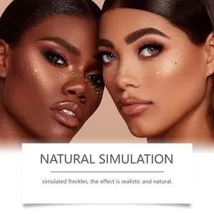Gold glitter freckle tattoo stickers showing realistic and natural makeup effect
