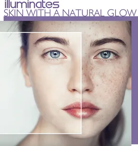 Before and after comparison of concealer cream covering freckles on a face